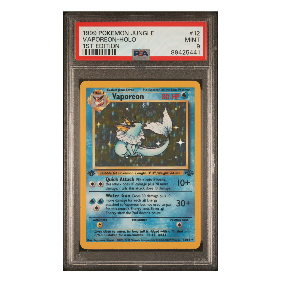 Vaporeon Holo Jungle 1st Edition #12 PSA 9 - Poke-Collect