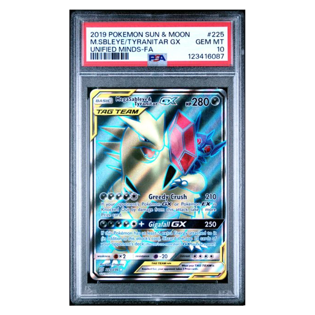 Mega Sable & Tyranitar GX Tag Team Unified Minds #225 PSA 10 - Poke-Collect